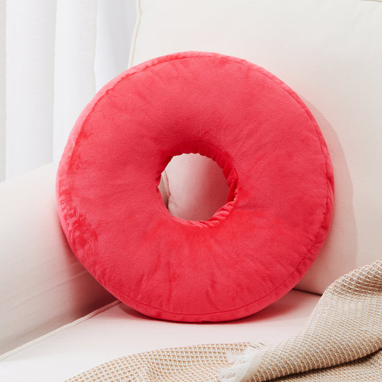 Cheer Collection Round Donut Pillow - White