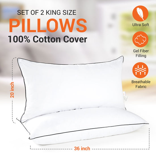Cheer Collection Hypoallergenic Hollow Fiber Pillows - White, King (Set of 4)