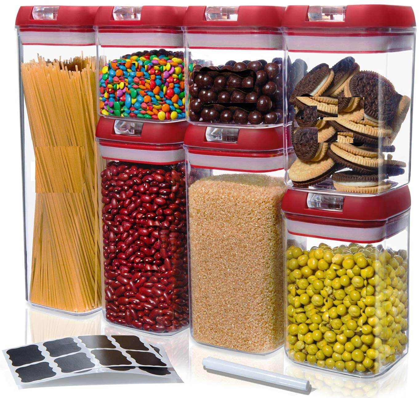 BPA Free Custom Airtight Stackable Dry Food Containers Plastic Set
