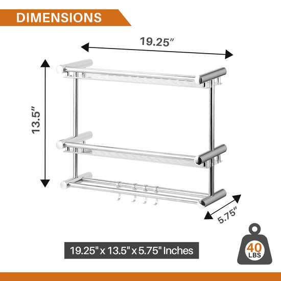 Cheer Collection Wall Mounted Shower Caddy & Towel Hooks - No Drilling  Necessary - Cheer Collection