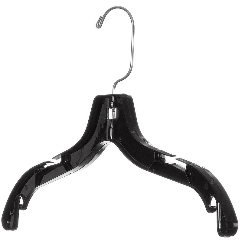 Super Heavy-Duty 17 inch Wide Black Plastic Adult Shirt Hangers with Swivel Hook and Notched Shoulders (Quantity 100) (Black, 100)