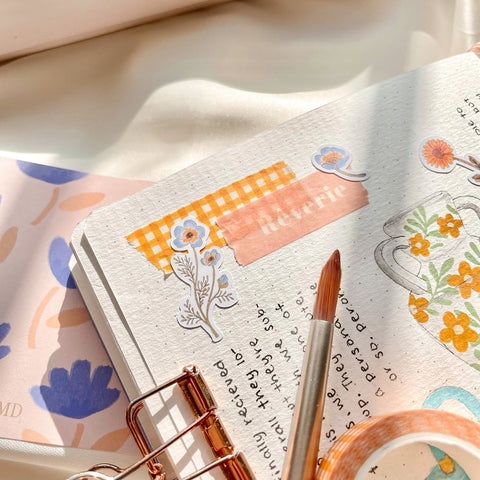 Use washi tape or decorative masking tape for an easy and simple way to decorate your bullet journal spread pages