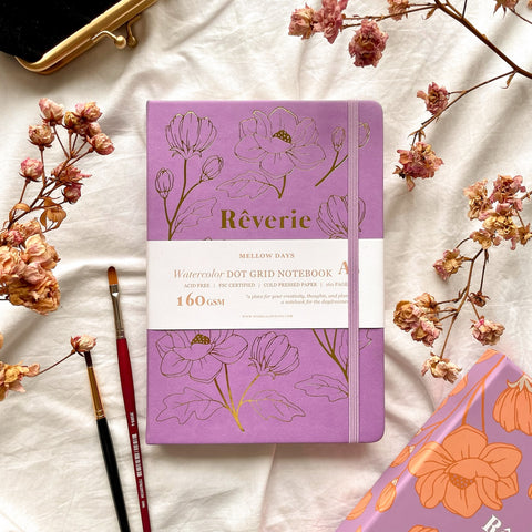 Rêverie Journal Floral Collection, Violet Orchidée 
