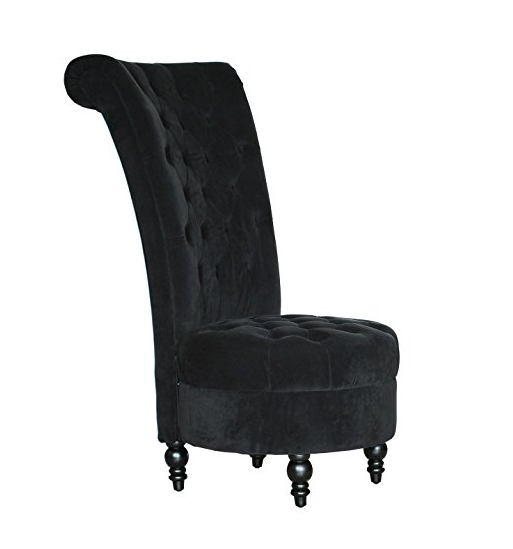 Black Velvet Gothic Chair With Tufting By Homcom Furnsy Furnsy