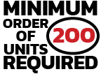 Minimum order of 200 units required