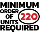 Minimum order of 220 units required