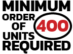 Minimum order of 400 units required