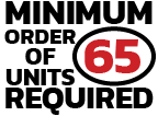 Minimum order of 65 units required