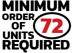 Minimum order of 72 units required