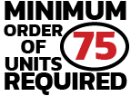 Minimum order of 75 units required