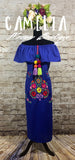Off Shoulder Puebla Mexican Dress Long