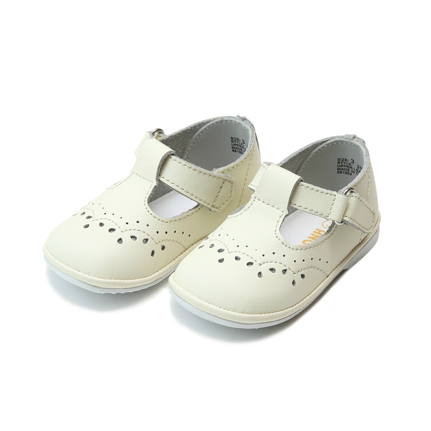 Angel Baby Girls Birdie Leather T-Strap Stitched Mary Jane – L'Amour Shoes