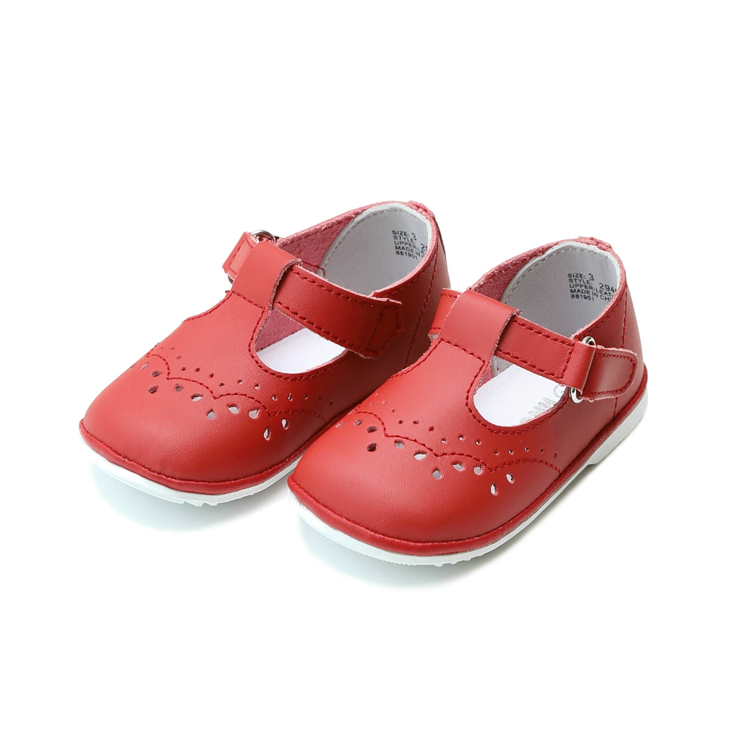 white t strap baby shoes