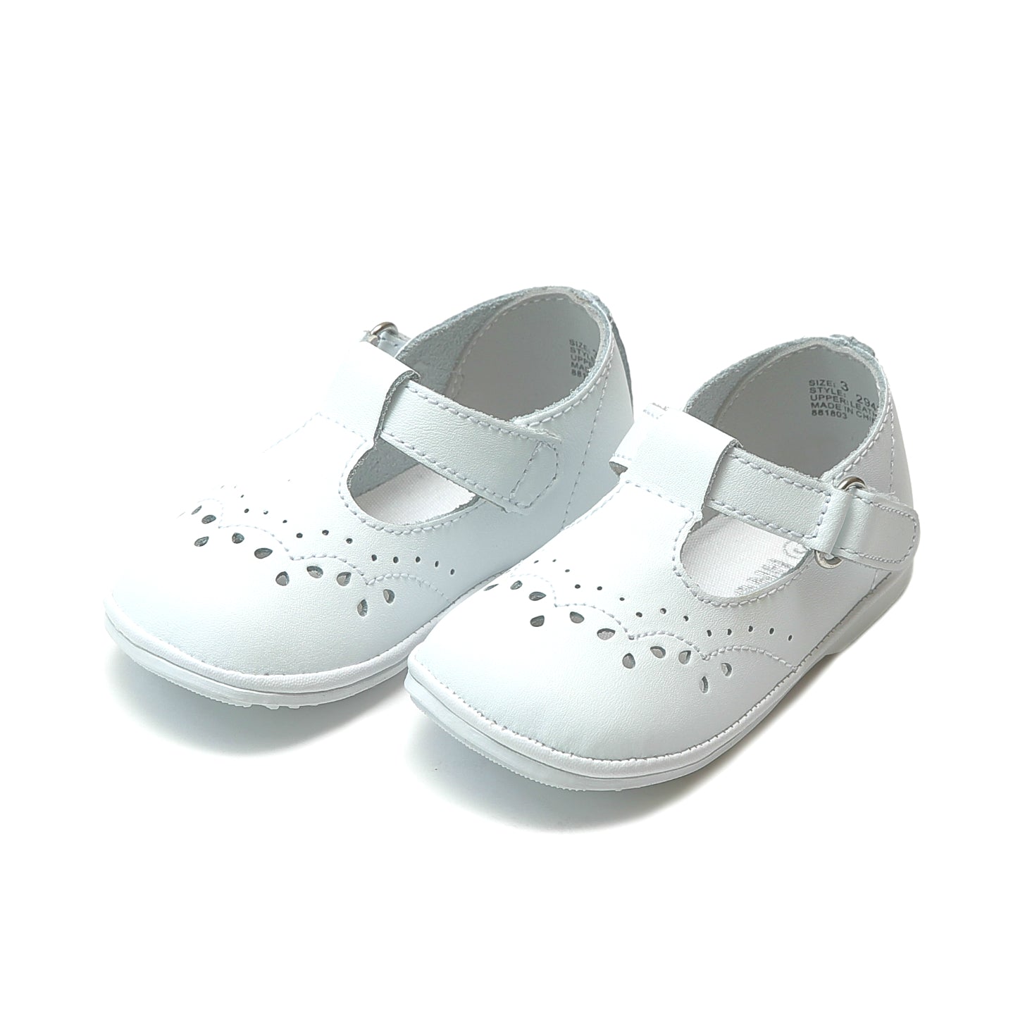 Angel Baby Girls Birdie Leather T-Strap Stitched Mary Jane – L'Amour Shoes