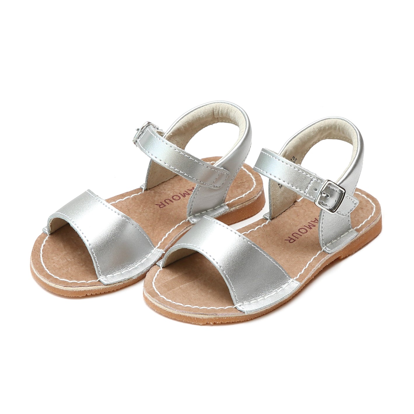 silver open toe sandals
