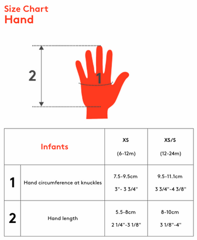 Kombi Gloves Sizing Chart