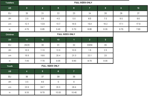 Kamik Toddler Boots Size Chart