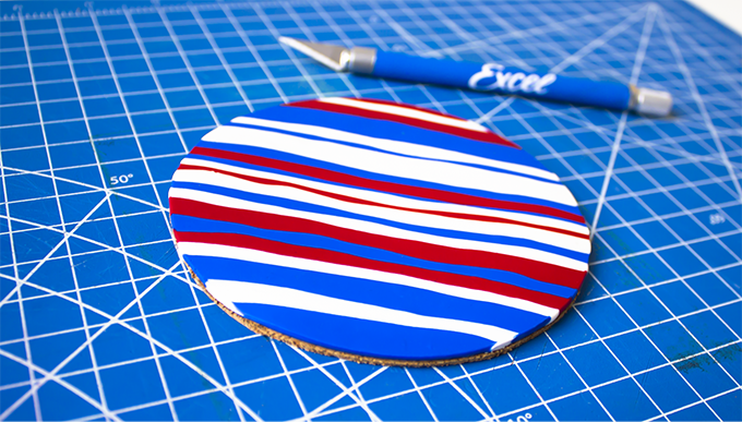 Red, White & Blue Polymer Clay Coasters