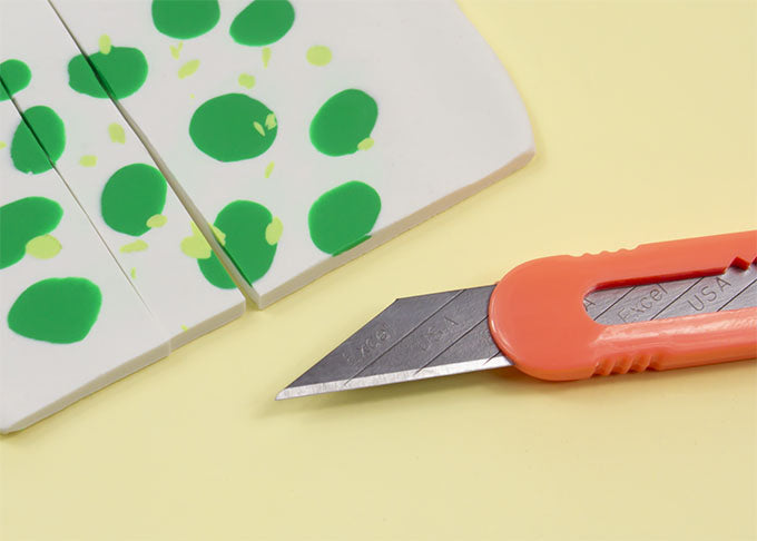 cut polymer clay with knife