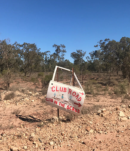 Club Road Club in the Scrub sign