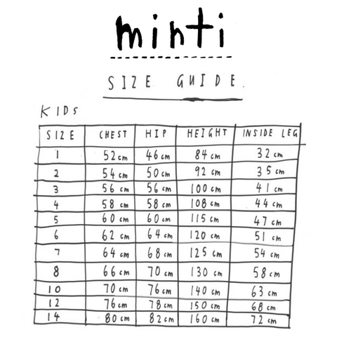 girls youth size chart