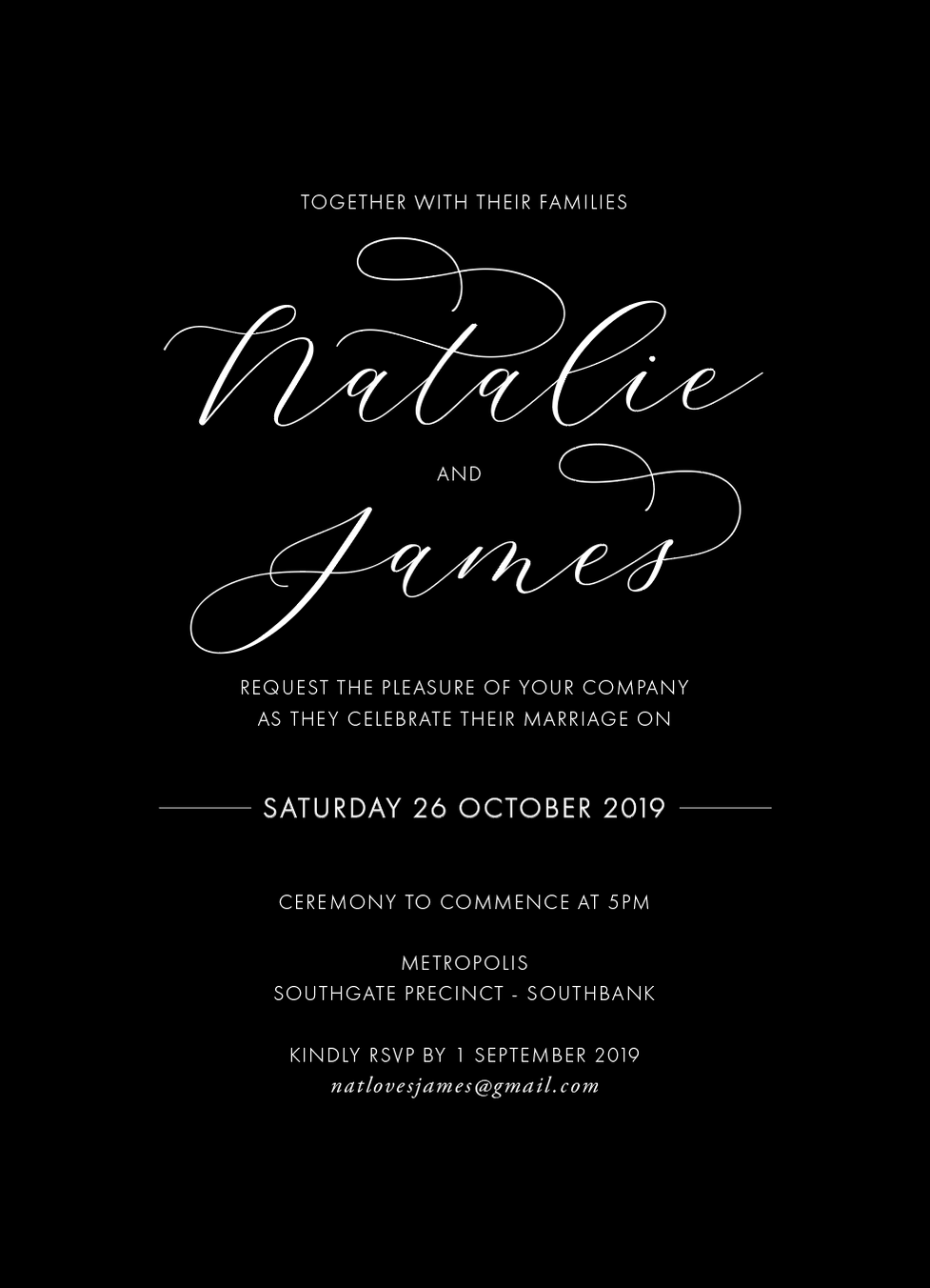 Natalie - Digital Print Wedding Invitation– Wedding Paper Chic