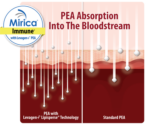 Mirica Immune Palmitoylethanolamide Enhanced PEA Absorption Chart