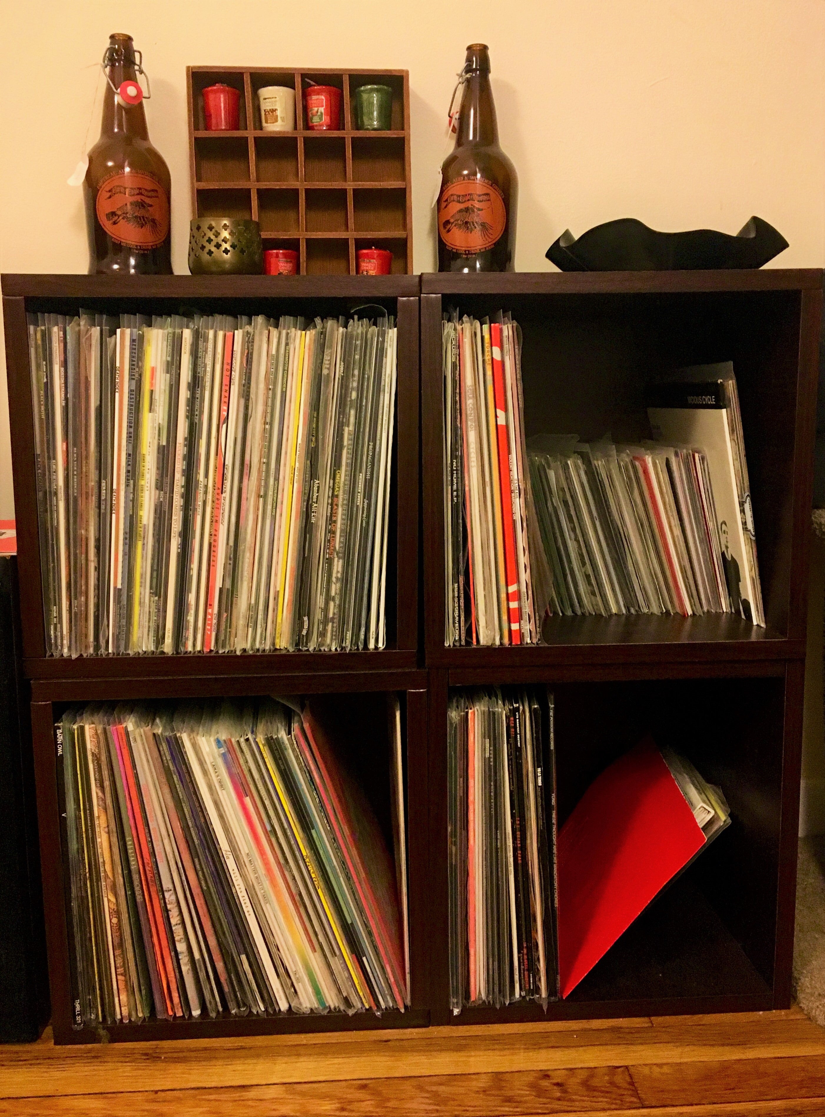 White Vinyl Record Album Storage Cube and Stackable Shelf - Way Basics