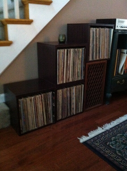 Oak Vinyl Record Album Storage Cube and Stackable Shelf - Way Basics