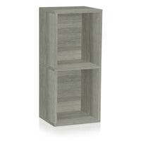 Doubleton 2-Shelf Bookcase, London Grey (New Color)