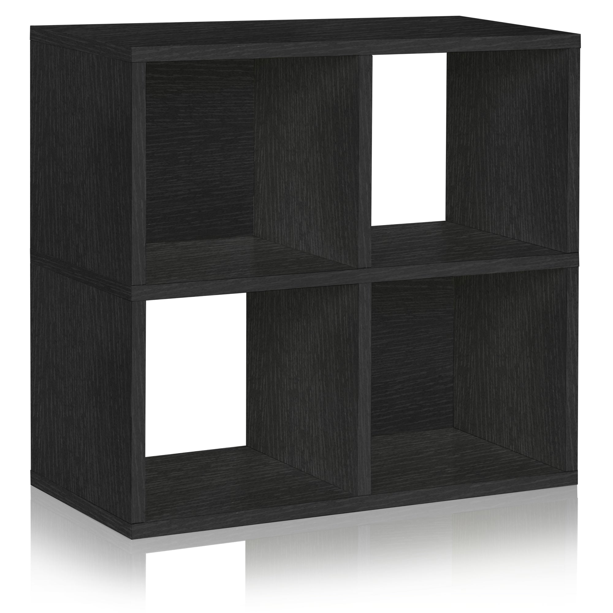 Black 4 Cube Bookcase And Stackable Storage Cubby Way Basics