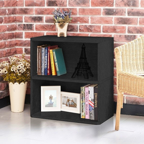 black 2 shelf bookcase