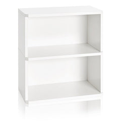 children's 2-shelf white bookcase