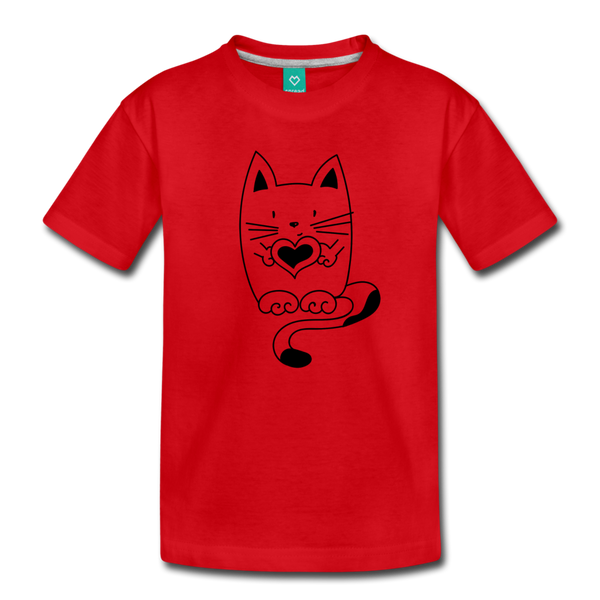 Toddler SWEETHEART KITTY CAT Premium T-Shirt  **Shipping Included** - red