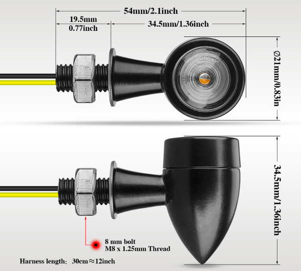 dimensions clignotants moto homologués