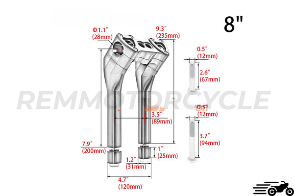 Dimensioner hd 8 "