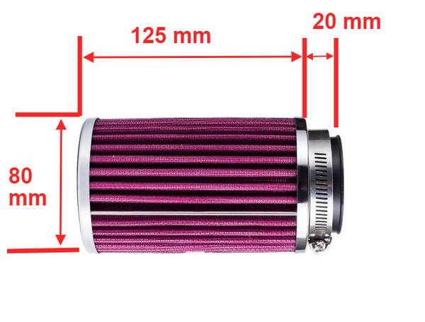 Rozmery veľkého vzduchového filtra 42 až 54 mm