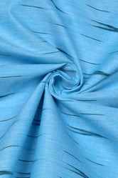 Sky Blue Abstract Print Ikat Fabric