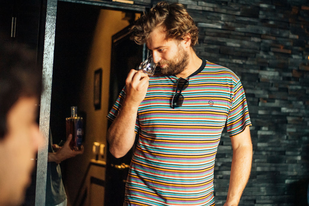 Our Head of Whisky, Charlie Echlin, checking his glass is in tune