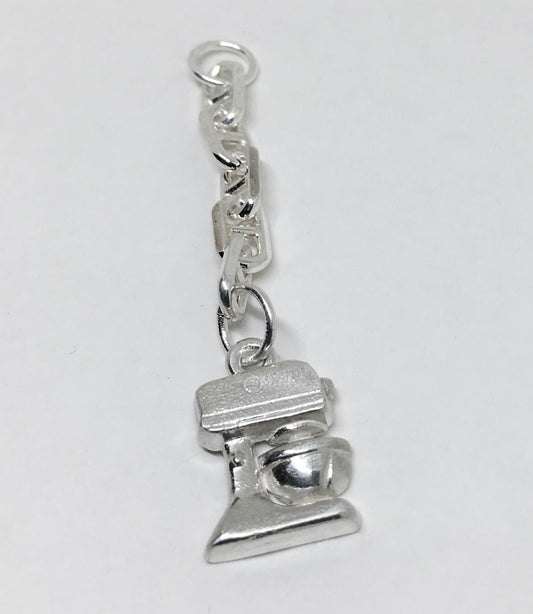 Chinese Wok Key Chain Charm in Sterling Silver