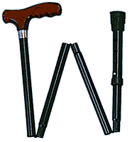 Adj. Bronze Folding Cane w/York Handle, Each