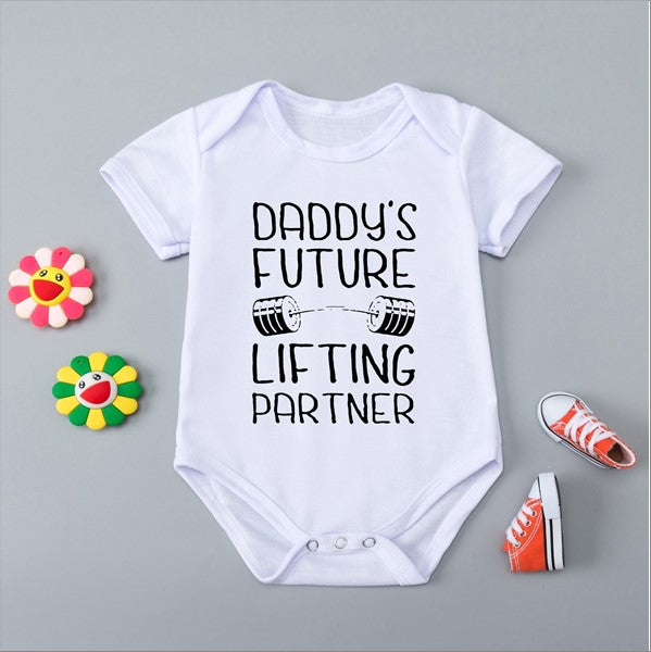 Daddy future lifting partner baby onesie | Lavendersun