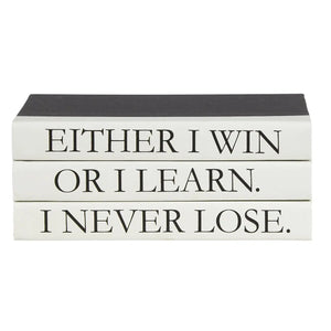 I Win, I Learn, I Never Lose Book Stack - Urban Sundry