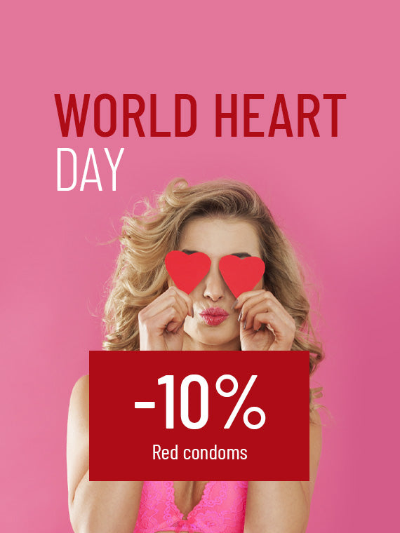 World Heart day Get 10% off on red condoms