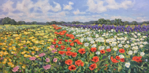 meadow of flowers painting