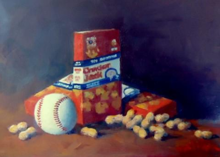 Cracker jacks baseball painting