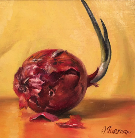 Red onion painting