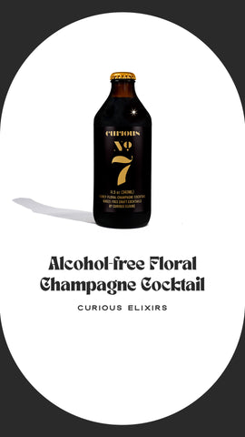 alcohol-free Floral Champagne Cocktail from Curious Elixirs