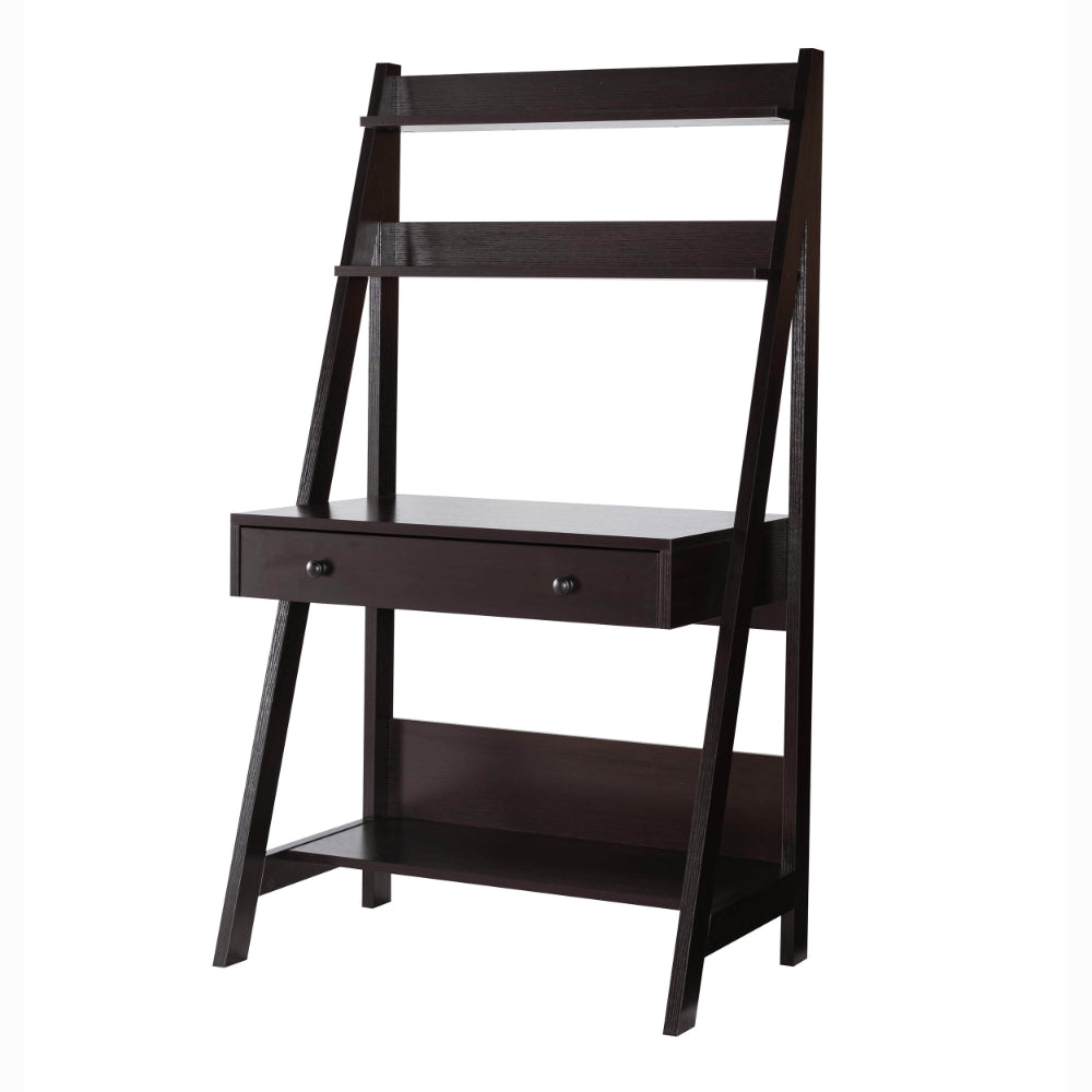 Benzara Contemporary Style Ladder Desk With 3 Open Shelves