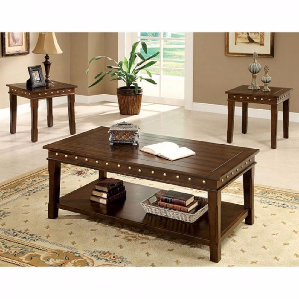 Benzara Solid Wood Coffee End Tables Set Dark Brown Pack Of 3 Bm166158 Benzara Com